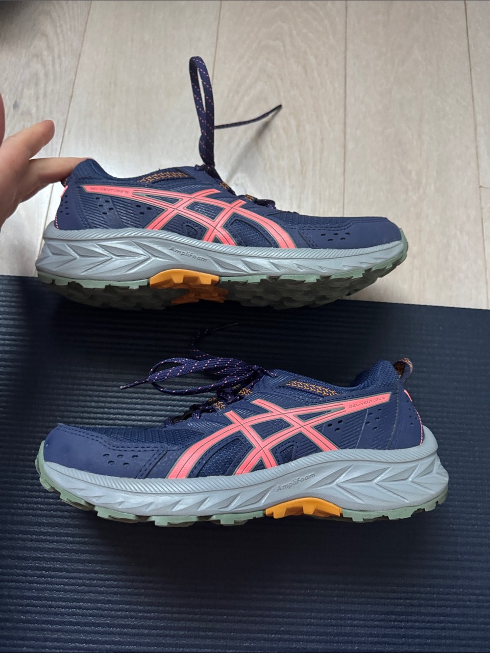Asics Navy Sneakers with Coral Accents - Picture 6 of 10